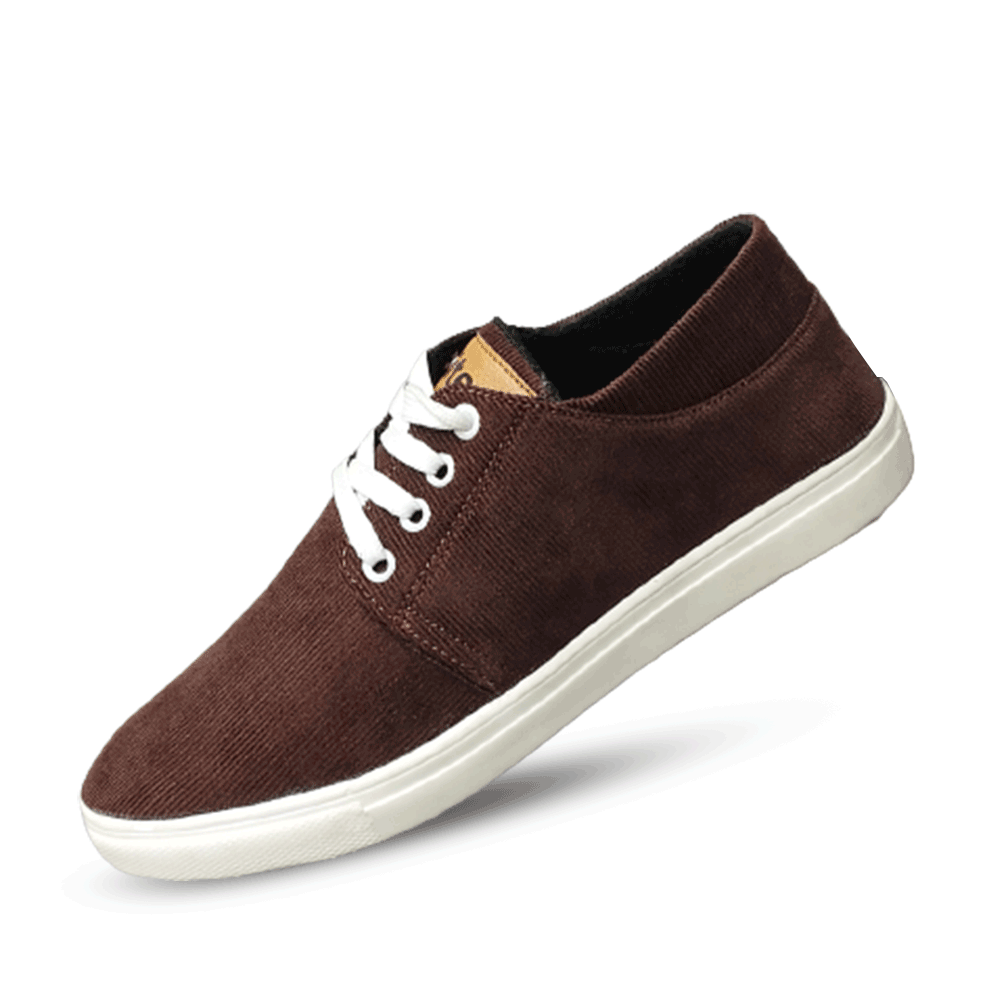 Kites Corduroy Fabric Light Casual Canvas Shoe For Men - Coffee - SK1056