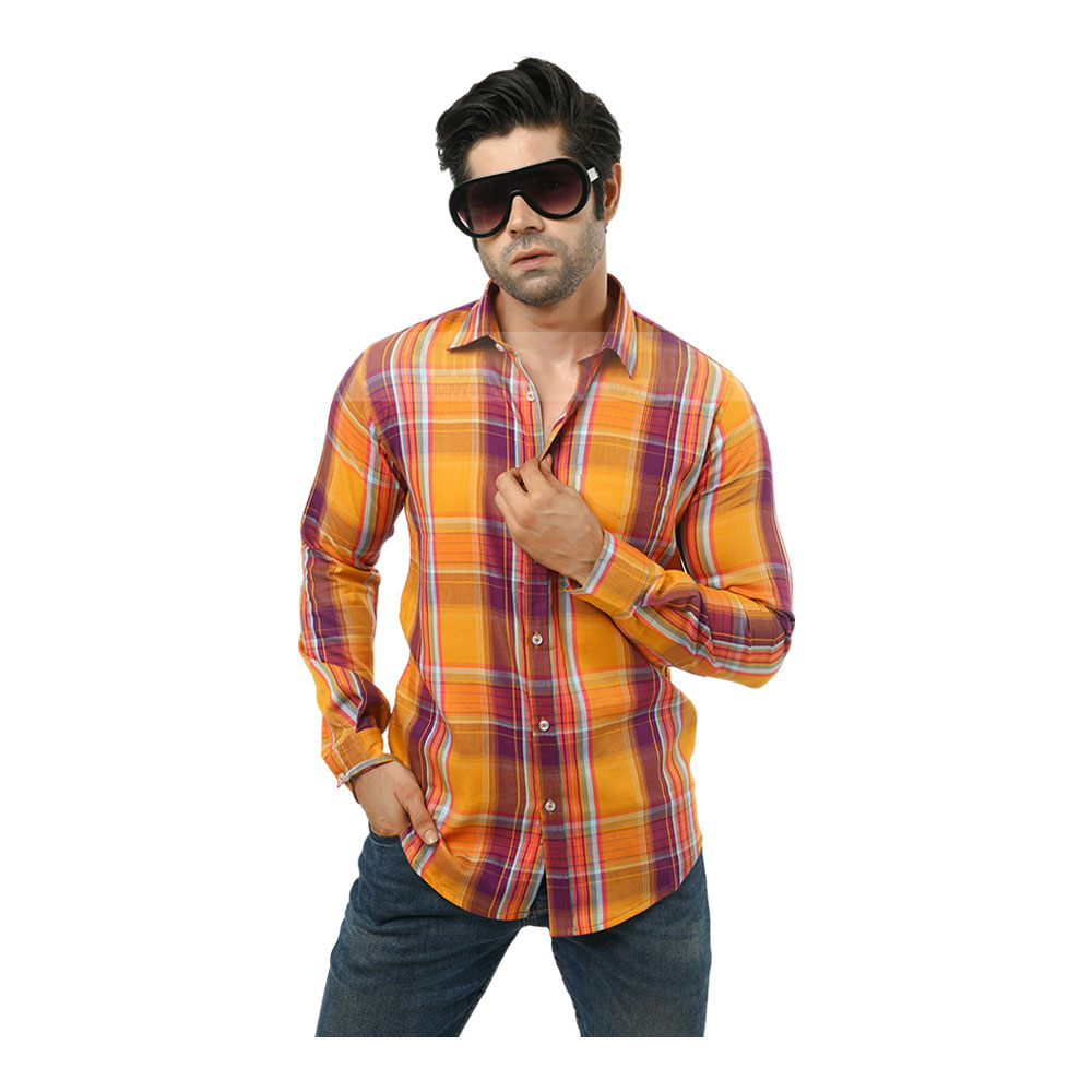 Cotton Full Sleeve Casual Check Shirt for Men - Multicolor