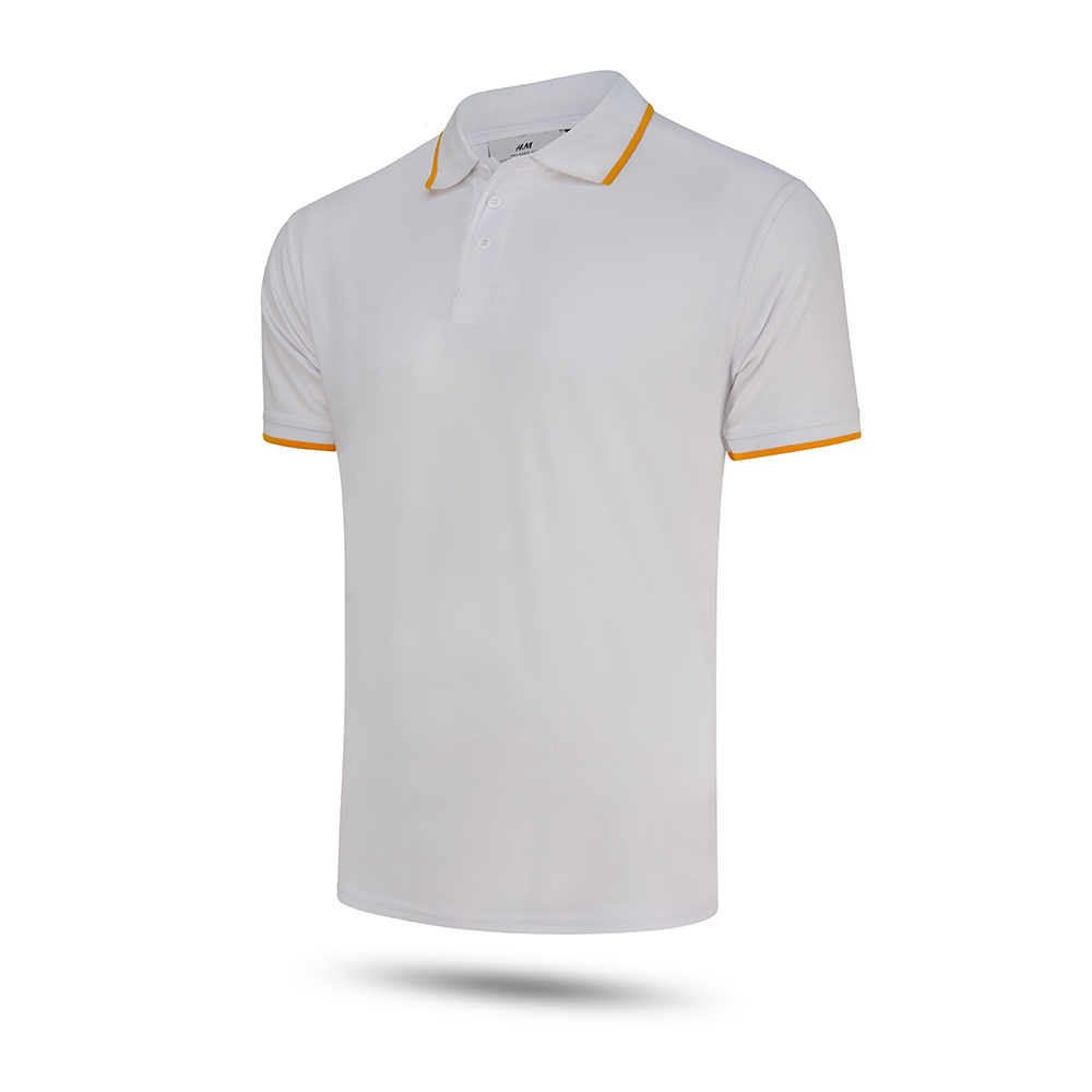 Pique Half Sleeve Polo For Men - White - CA-2504