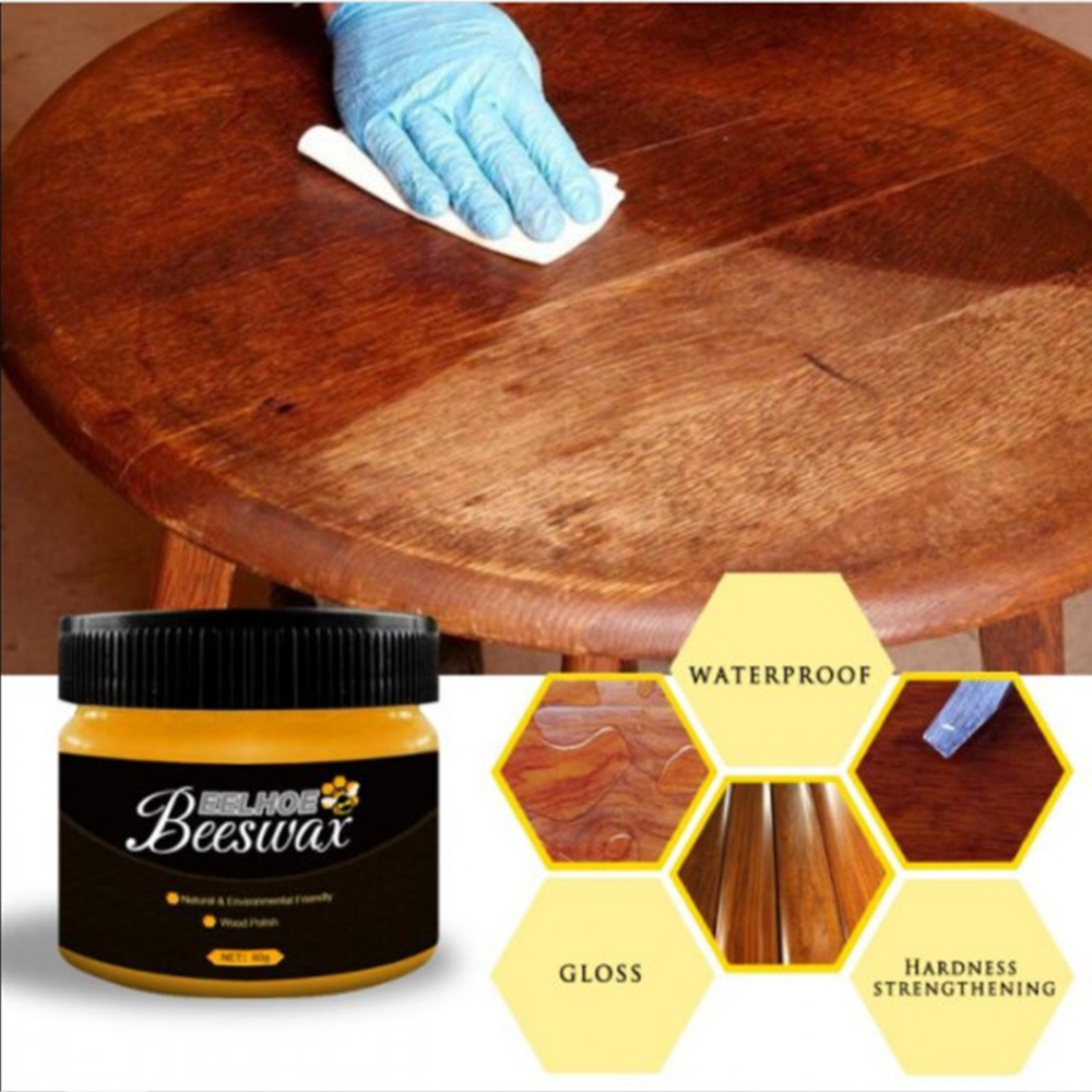 Natural Wood Seasoning Beeswax Polish For Wood and Furniture - 80gm
