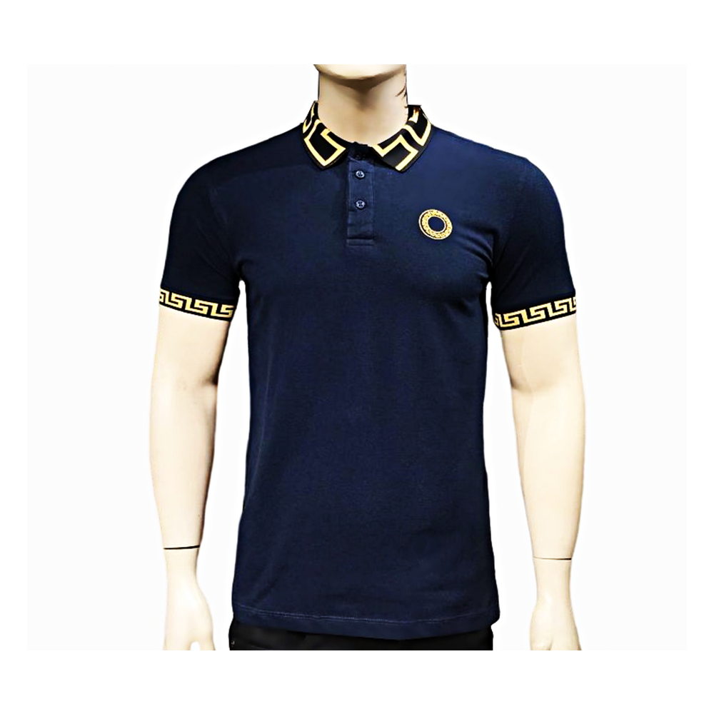 Half Sleeve Cotton Polo Shirt for Men 539 - Blue