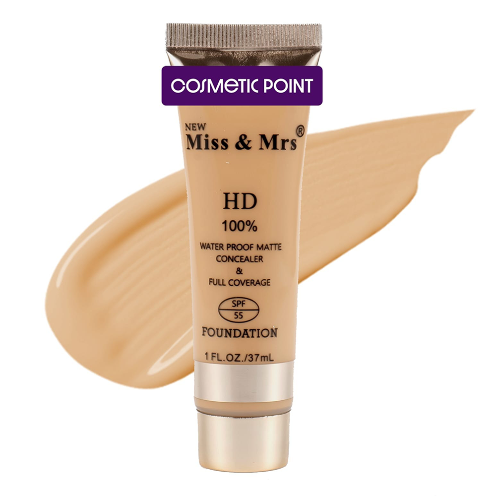 Miss & Mrs Water Proof Matte Conceler & Full Coverage Foundation - 3 Golden - 37 ml