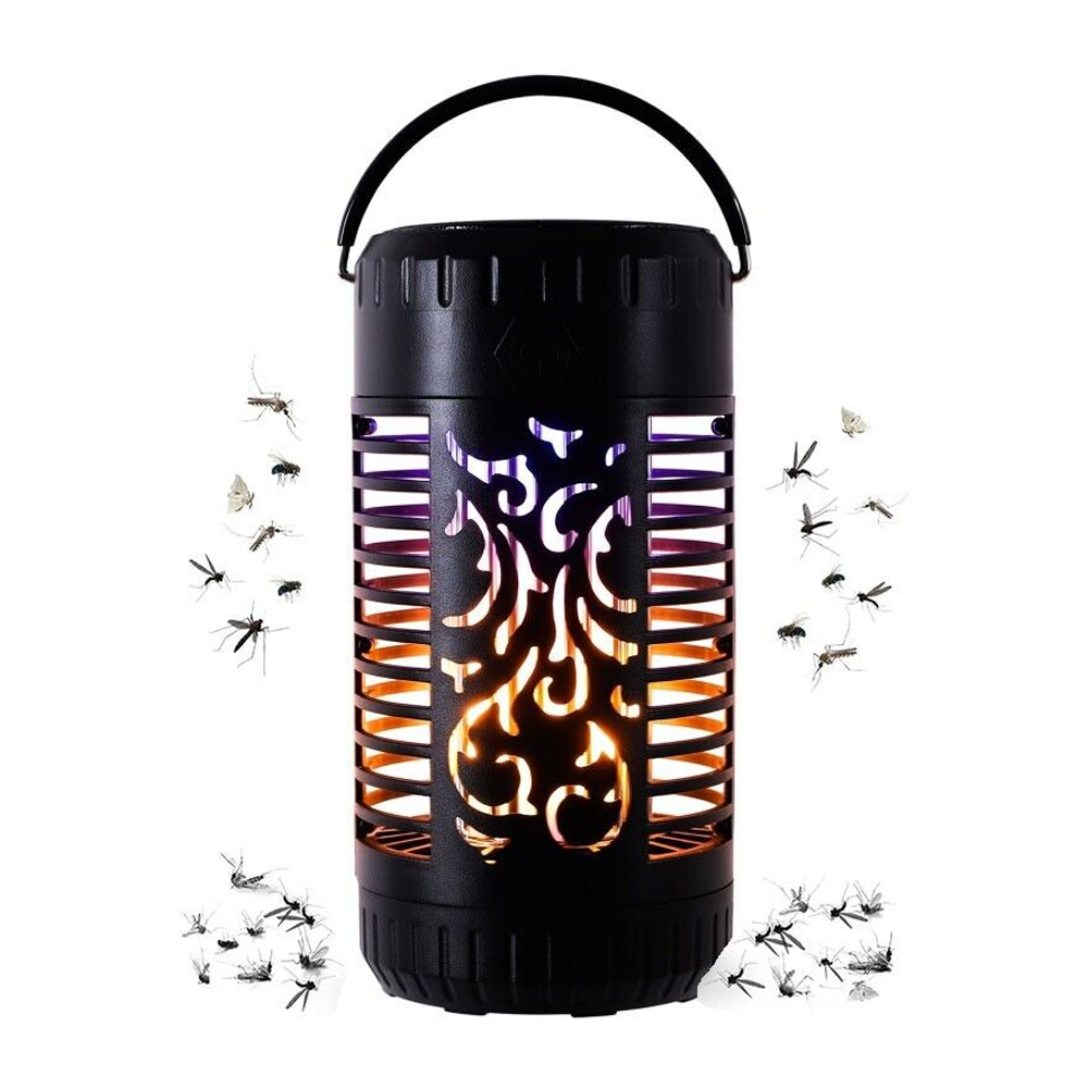 Two in One Solar Flame Mosquito Killer Lamp - Black - SS22