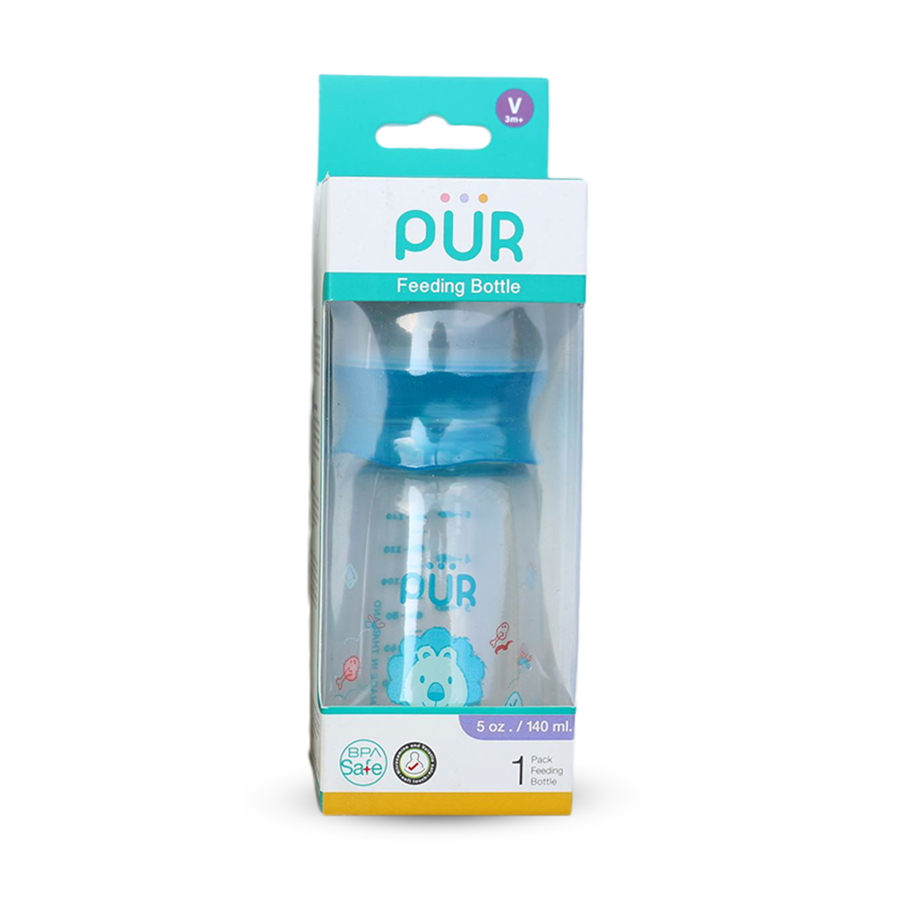 Pur Plastic Feeding Bottle - 140ml - Blue - 1101