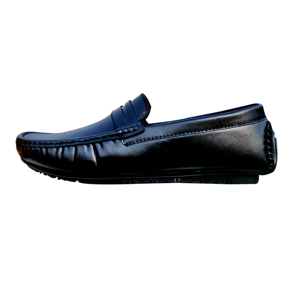 PU Leather Loafer Shoes For Men - Black