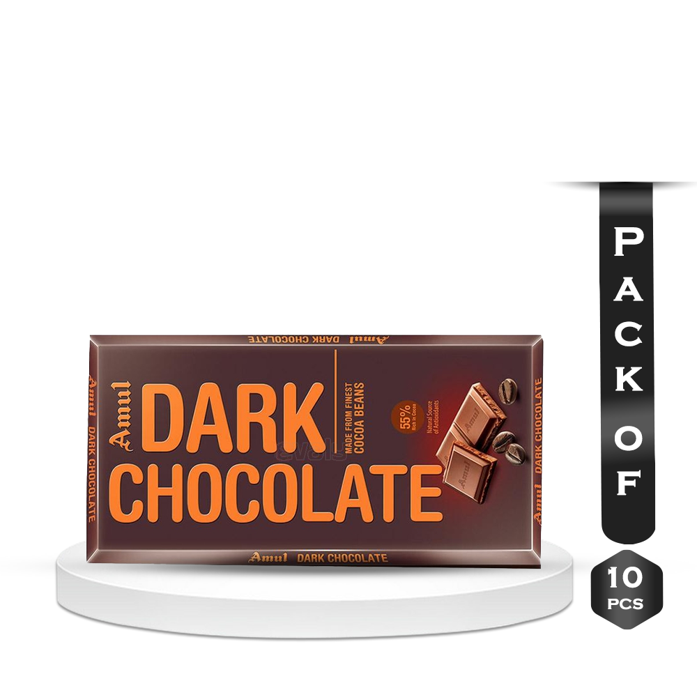 Pack Of 10 Pcs Amul Dark Chocolate 150 gm