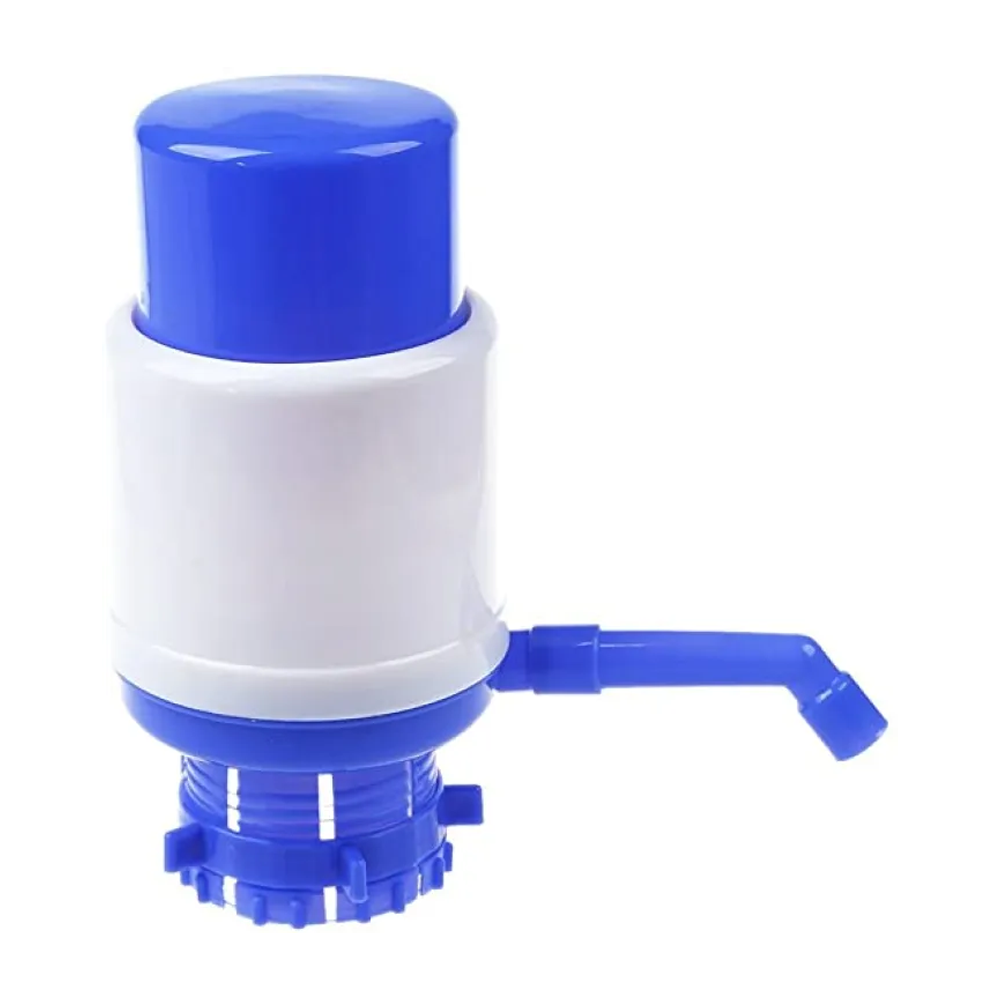 Manual Hand Press Pump Bottled Water Dispenser - White and Blue