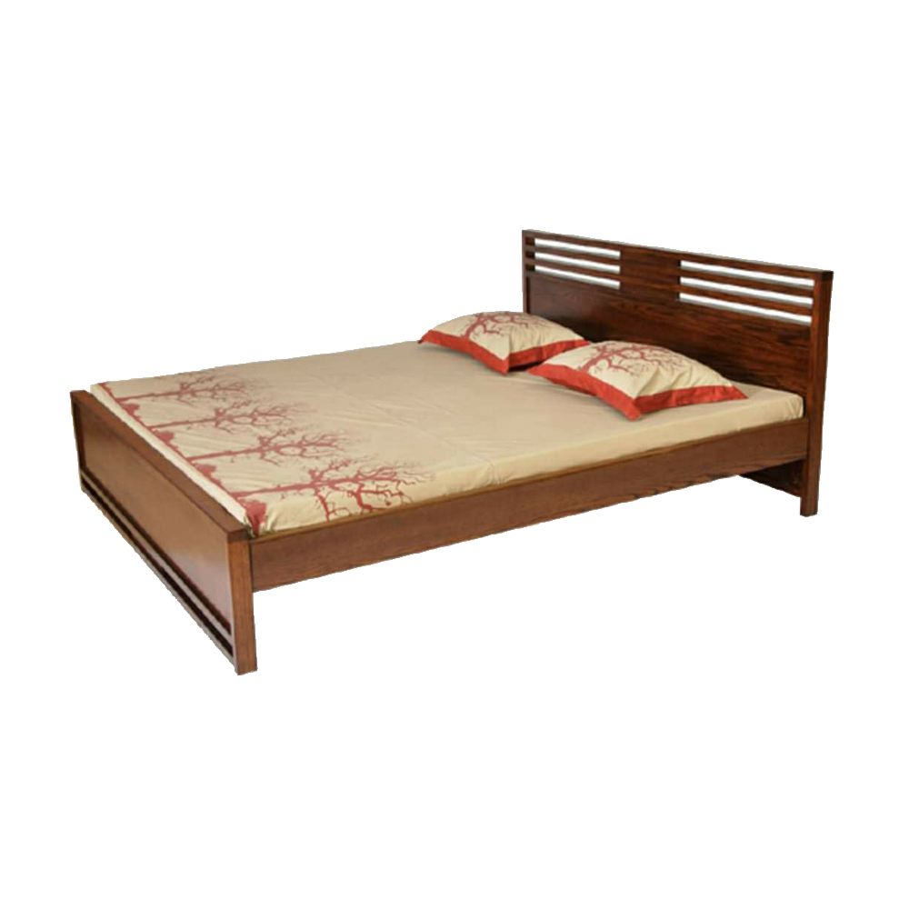 Malaysian Processed Wood Double Size Bed - 5'*7' Feet