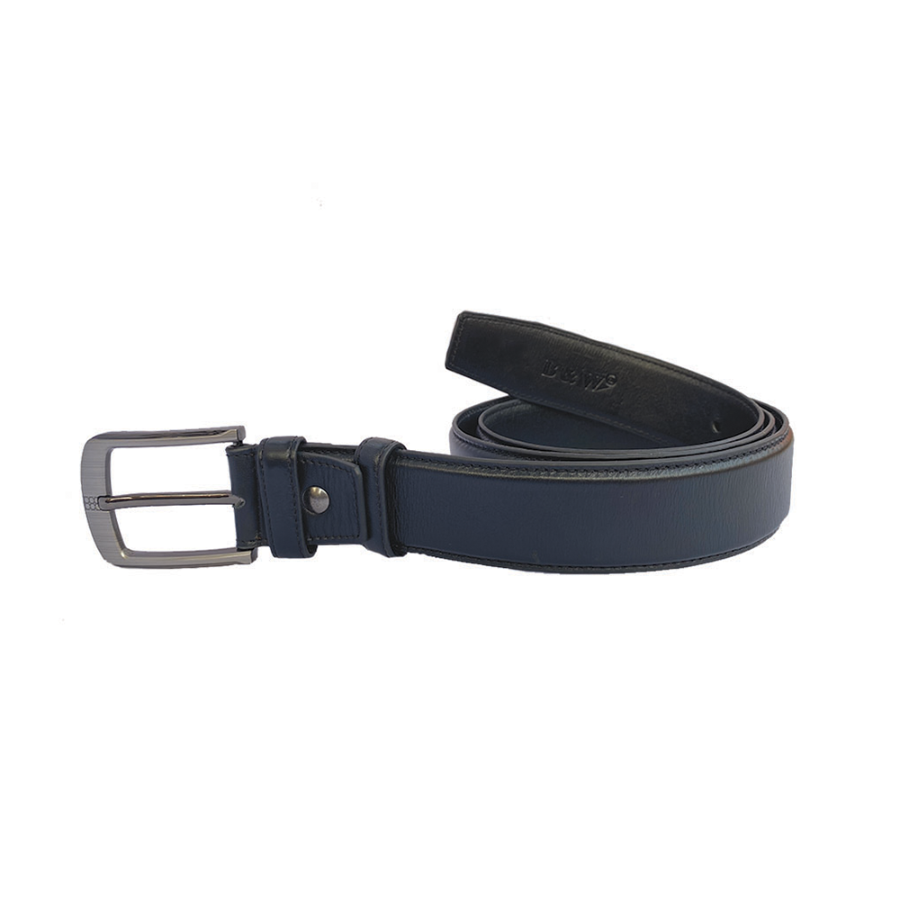 Black and White 1.5 inch Black Leather Single Tongue Belt for men - BW11040698 - Black