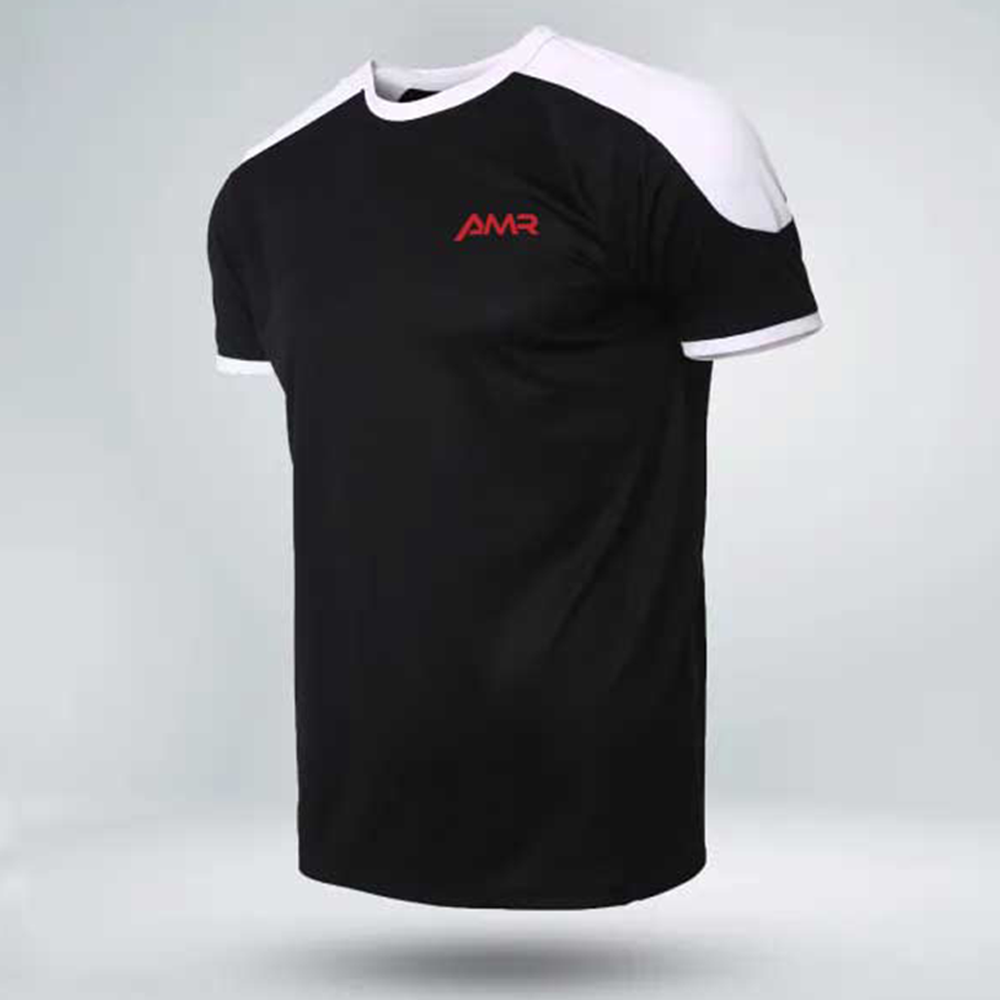 Mesh Half Sleeve T-Shirt For Men - Black - T-101