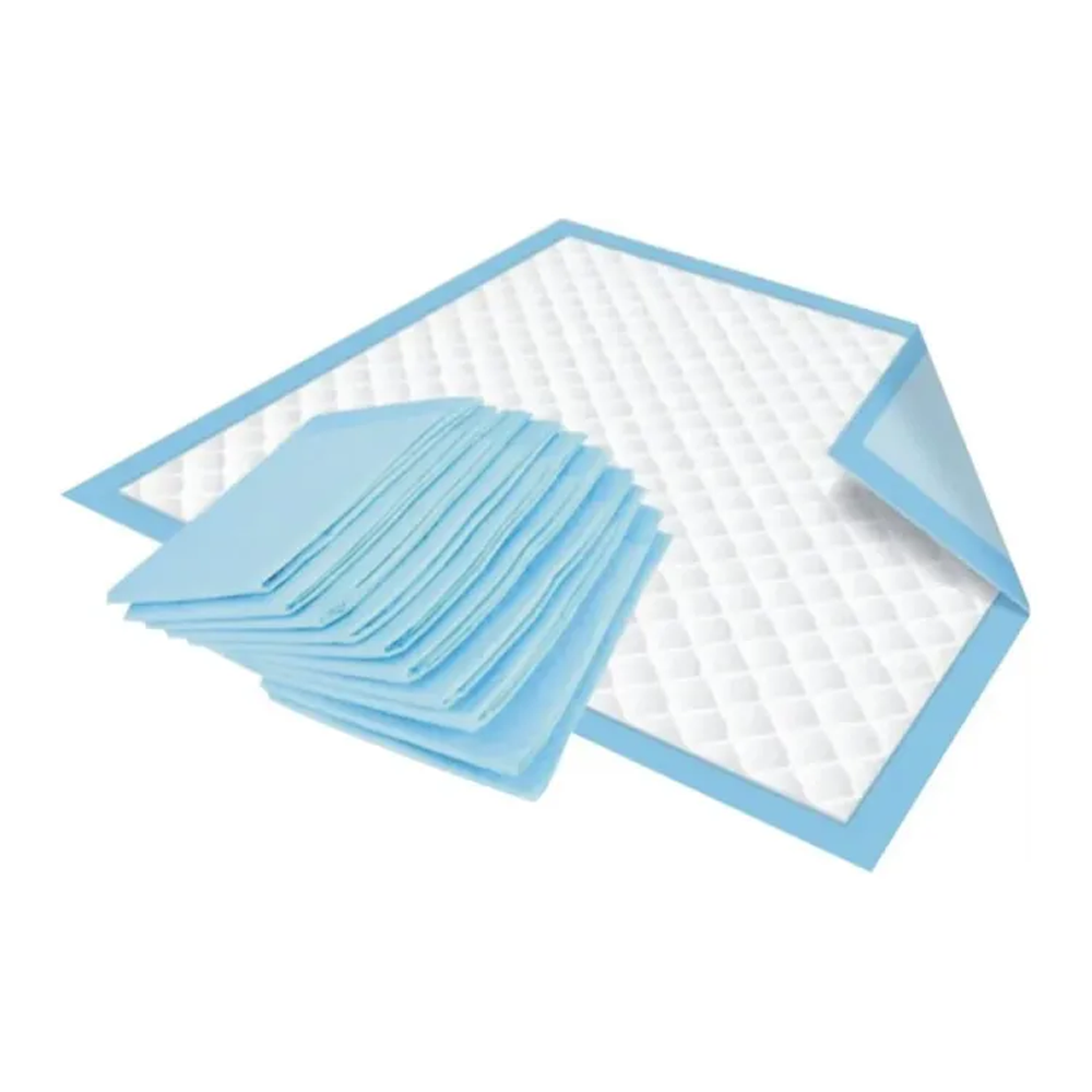 Plain Rectangular Underpad Sheet - White and Blue 