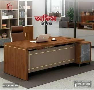 Melamine Board Office Table With Side Table - SBD07