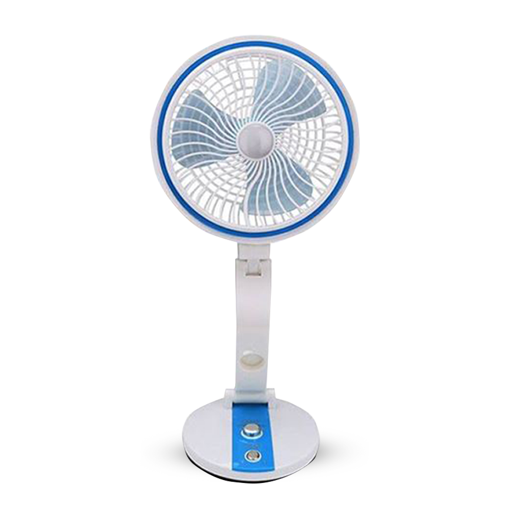 Multifunction USB Folding Fan and Light - White and Blue