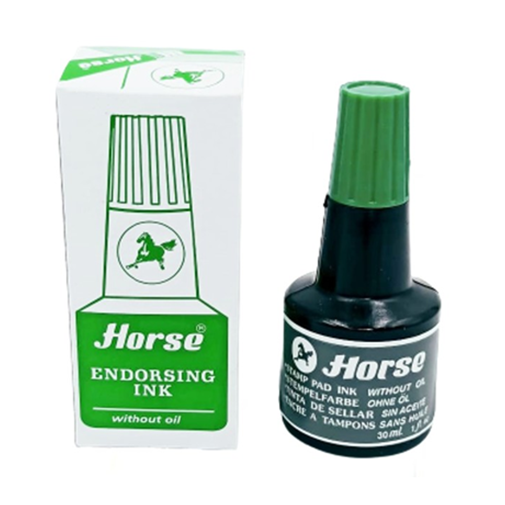 Horse Stamp Pad Refill Ink - 30cc - Green