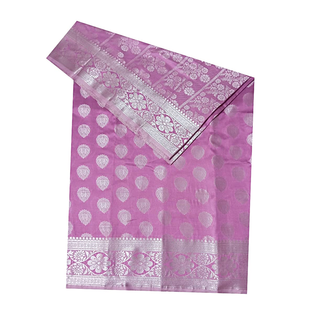 Taty Polly Soft Silk Katan Saree For Women - Pink - K.S 02