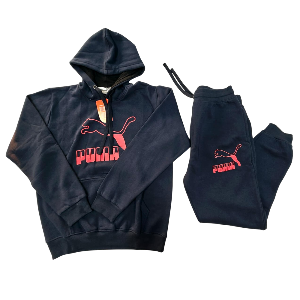 Fleece Tracksuit Set For Men - Navy - NEXF04