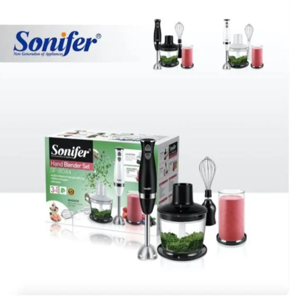 Sonifer SF-8013 Stainless Steel 3IN1 Hand Blender - 300 Watts - Black