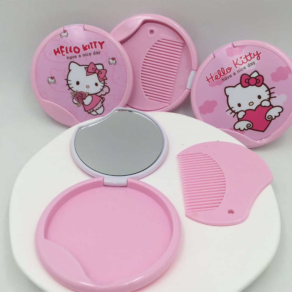 Hello Kitty Portable Comb Mirror Set - Pink