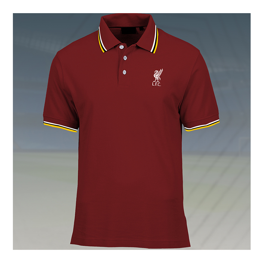 Poly Cotton Liverpool Half Sleeve Polo T-Shirt for Men - Maroon - LVP23