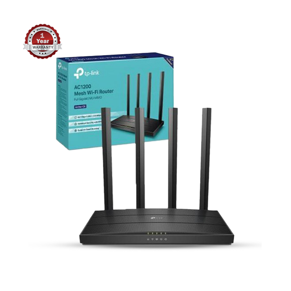 TP-Link Archer C6 AC1200 MU-MIMO Gigabit Router 1200mbps - Black