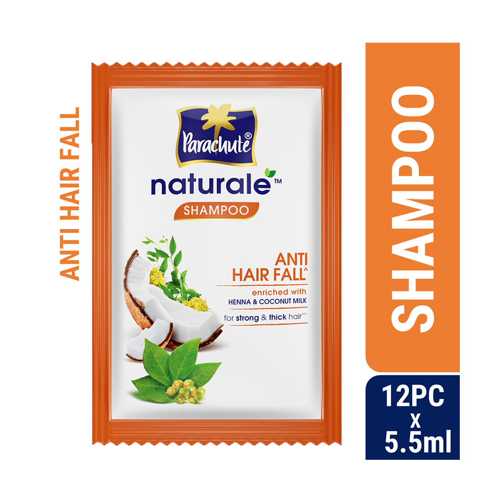 Pack of 12 Pcs Parachute Naturale Anti Hair Fall Shampoo - 5.5ml