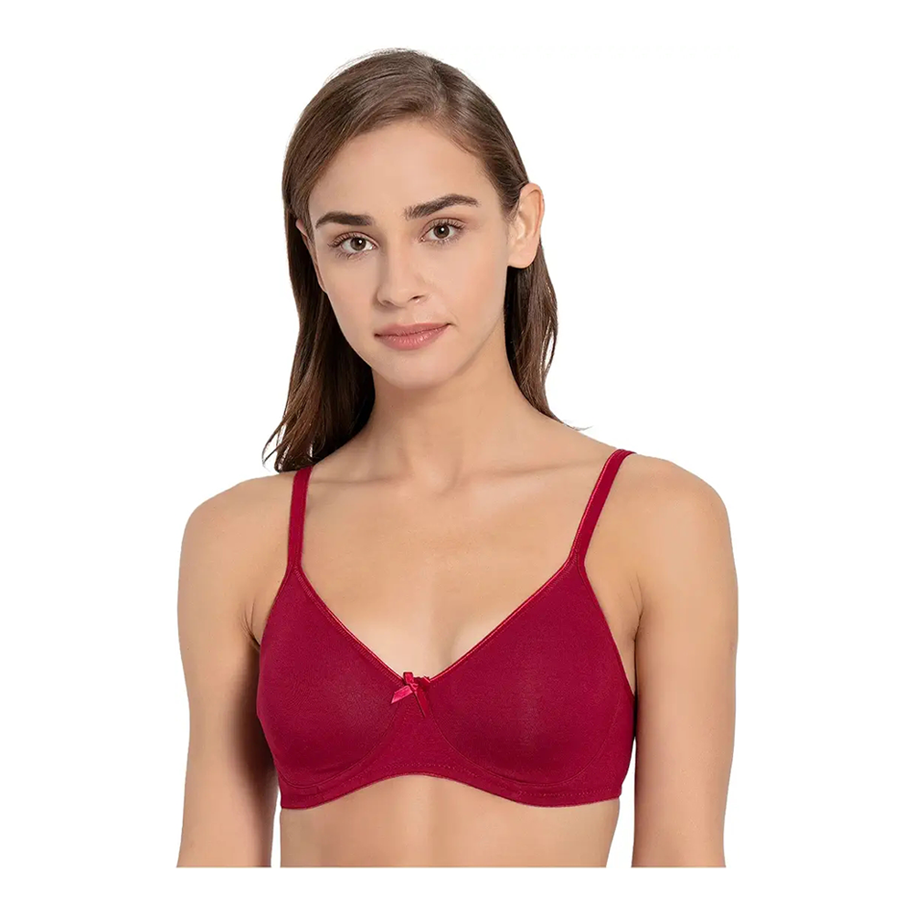 Super Combed Cotton Wirefree Non Padded Bra For Women - Maroon