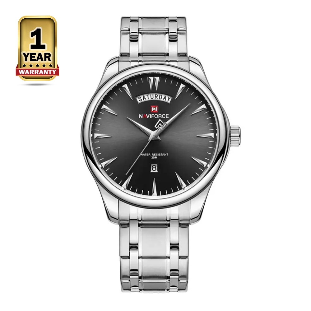 Naviforce 9213 Stainless Steel Quartz Analog Wristwatch for Men