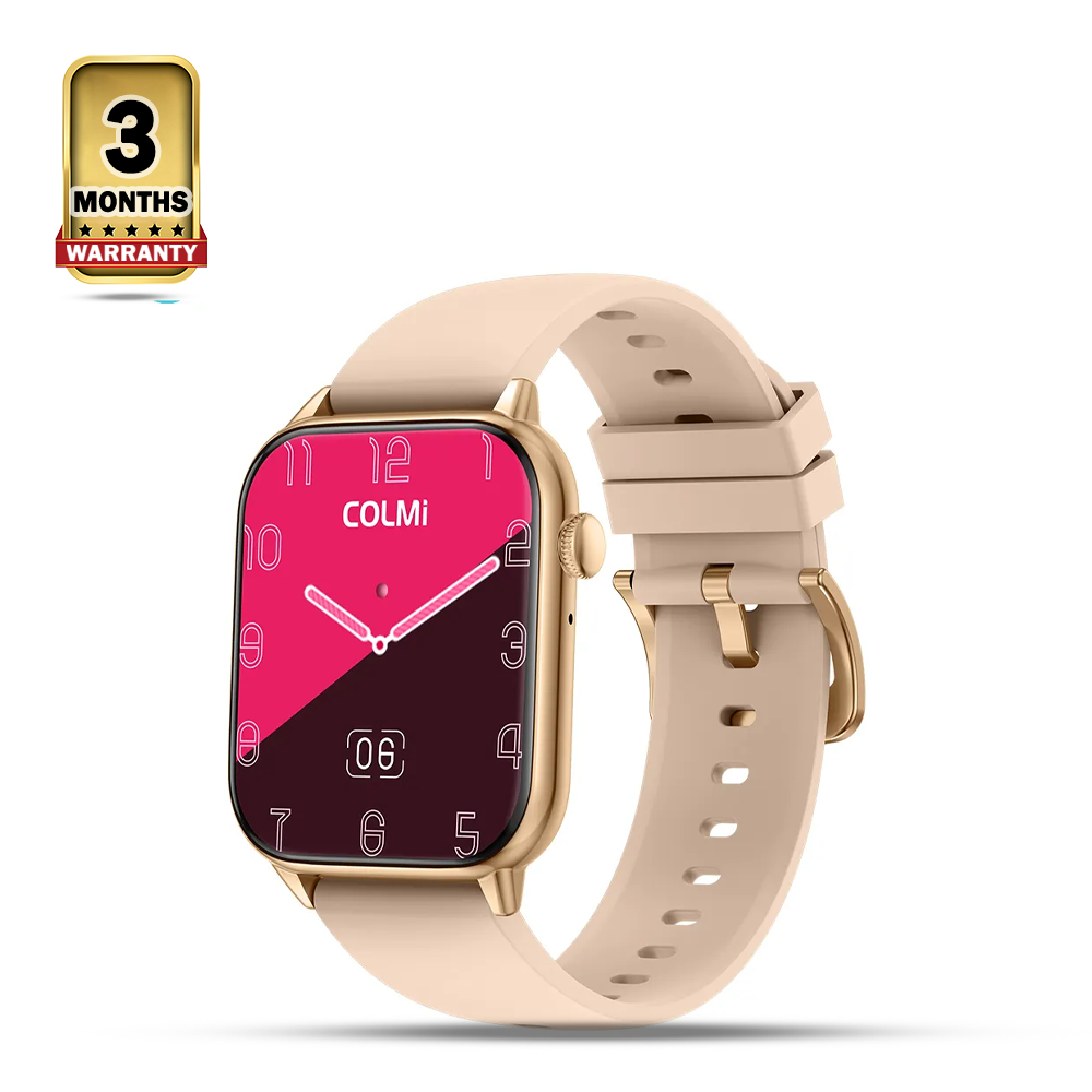 Colmi C60 Silicone Waterproof BT Call Function Smart Watch - Gold