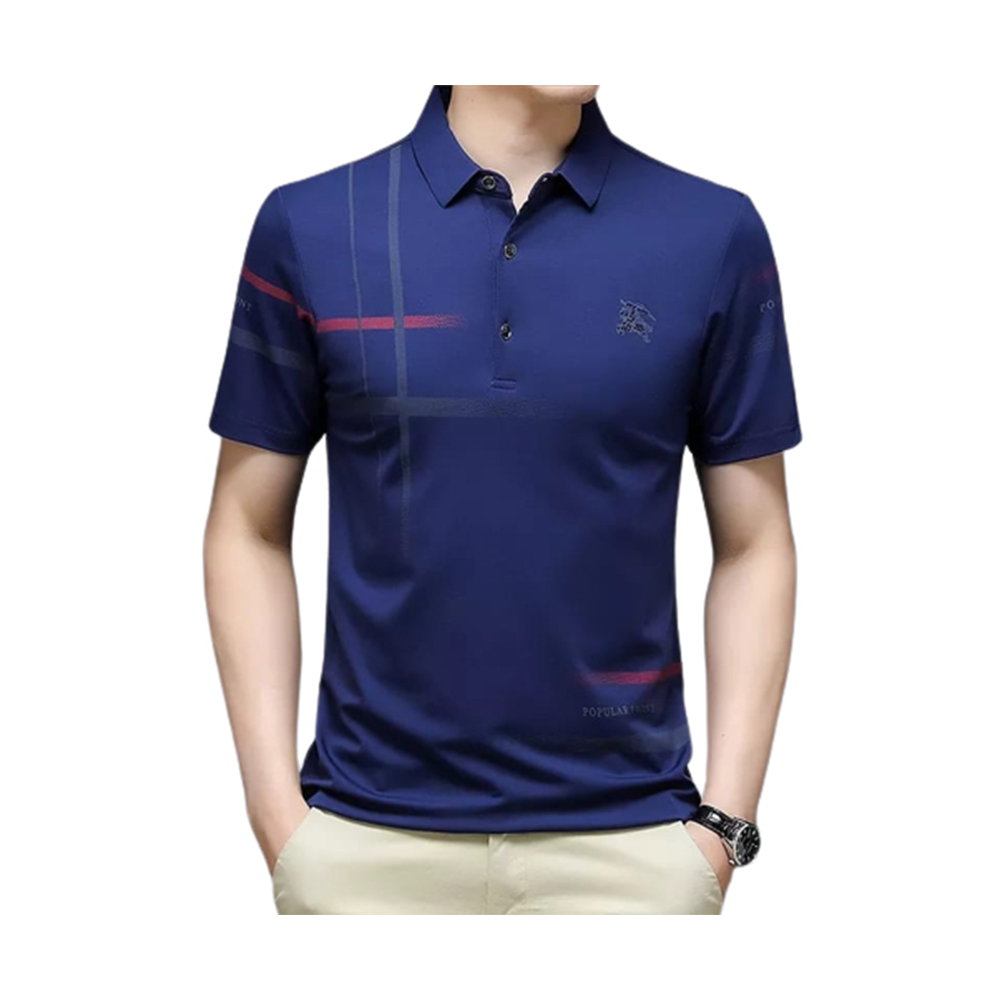 PP Jersy Sublimation Half Sleeve Polo Shirt for Men - Navy Blue - PT-155