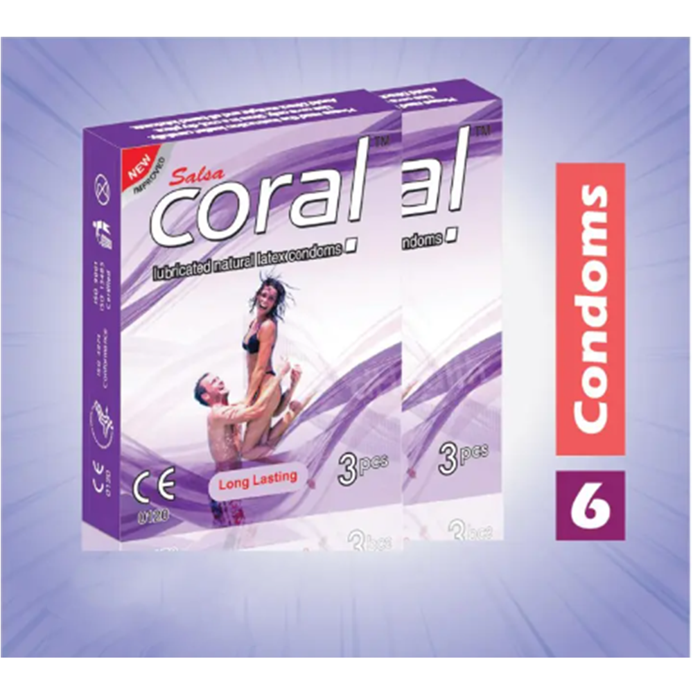 Pack of 2 Coral Long Lasting Condoms - 6 Pcs 