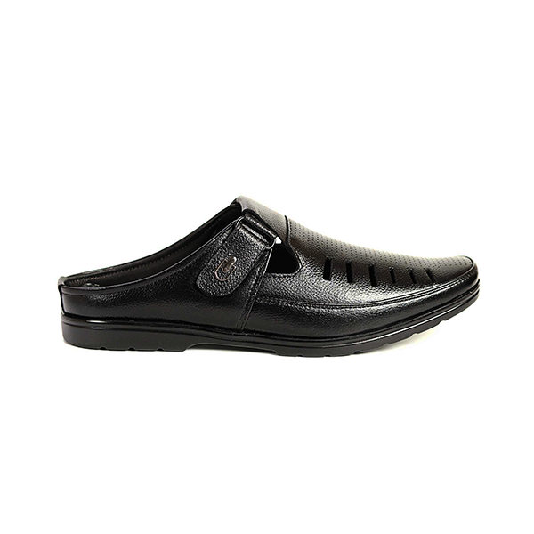 Zays Leather Premium Half Shoe For Men - Black - SF64
