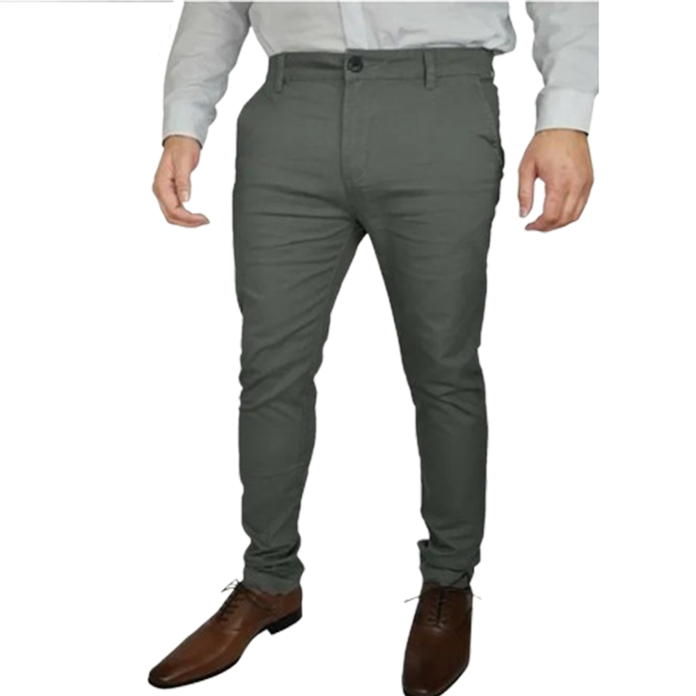 Cotton Semi Stretched Chinos Gabardine Pant For Men - Ash - PGS002