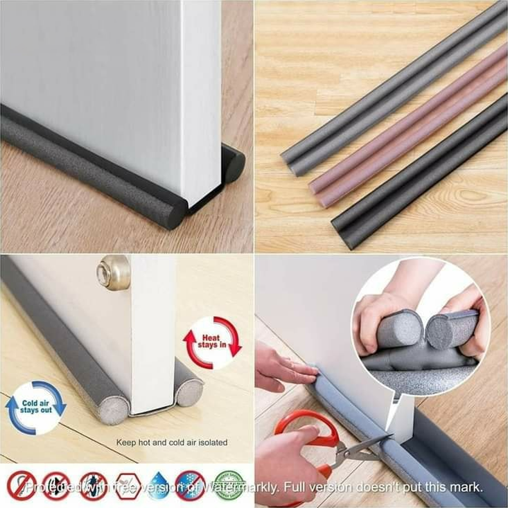 Flexible Door Bottom Sealing Twin Draft Dodger Guard Stopper Multicolor