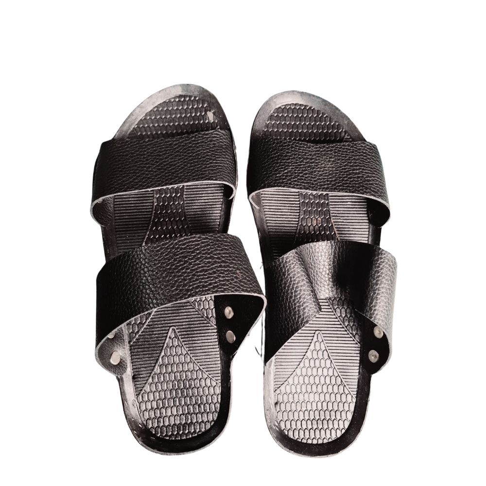 Leather Sandal For Men - Black - SP03