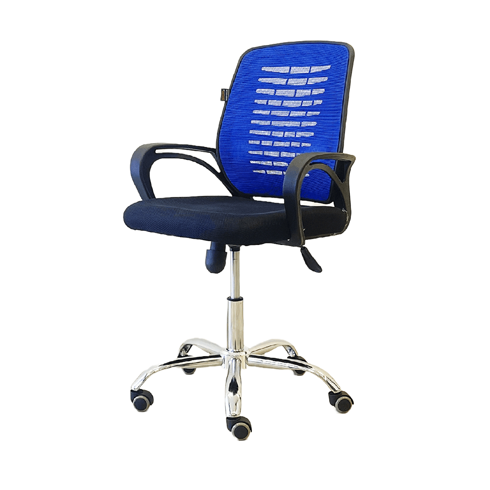 Fabric and Plastic Regular Executive Office Chair - Blue and Black