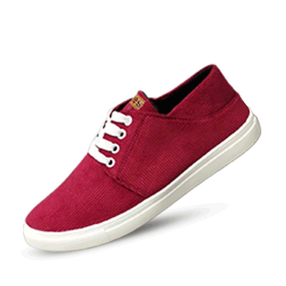 Kites Corduroy Fabric Light Casual Canvas Shoe For Men - Magenta - SK1072