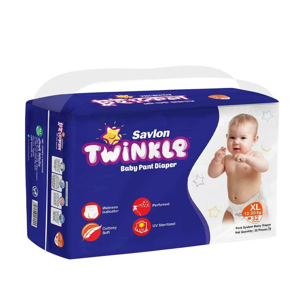 Savlon Twinkle Extra Large Pant Diaper 1217Kg 32 Pcs