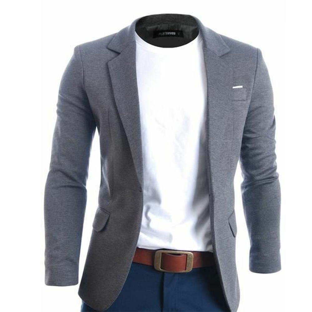 Synthetic Casual Blazer For Men Deep Grey BLR 07