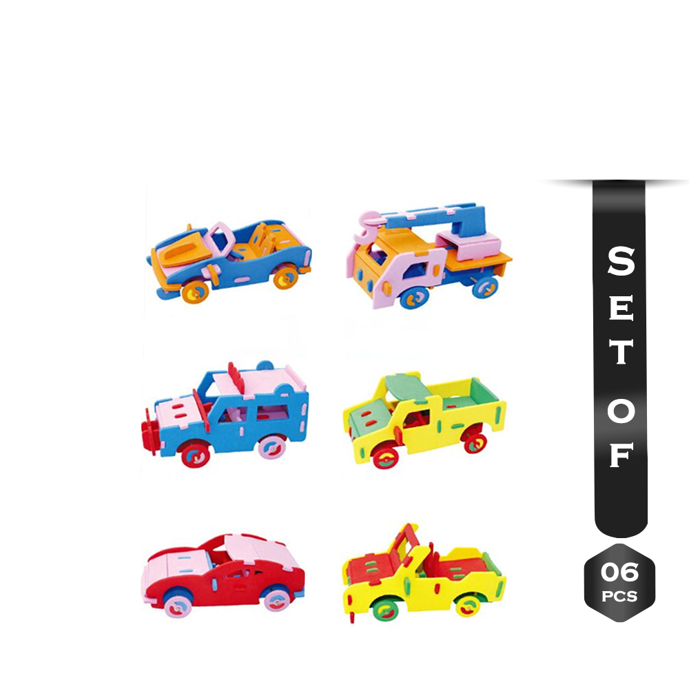 6Pcs Sportscar EVA Puzzle Foam Puzzle Car for Kids - Multicolor