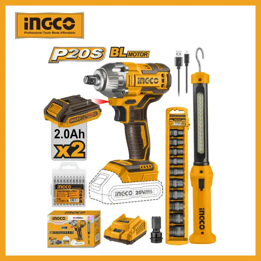 Ingco Cordless Combo Kit - Yellow