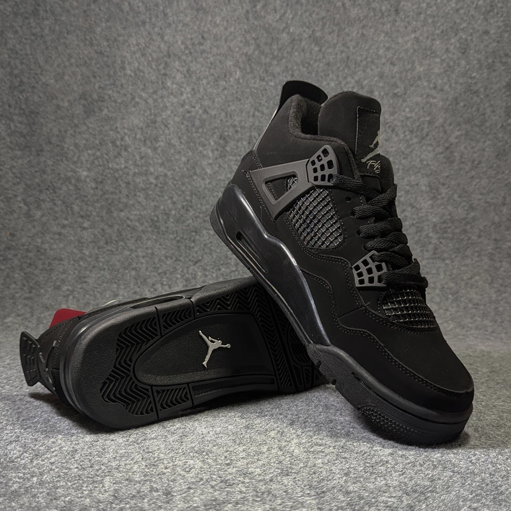 Air Jordan 4 Black Cat OEM Grade Sneakers For Men - Black