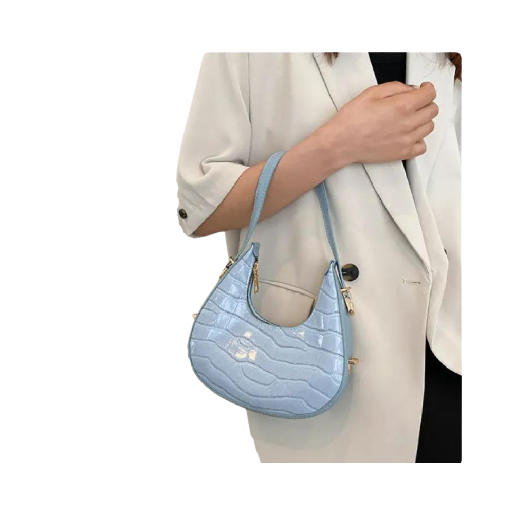 PU Leather Handbag For Women - Sky Blue