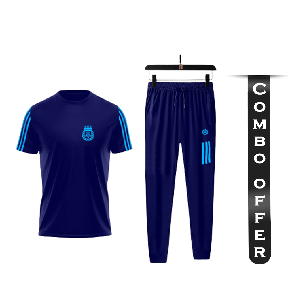 Combo of PP Jersey T-Shirt With Trouser Full Track Suit - Blue - TF-42