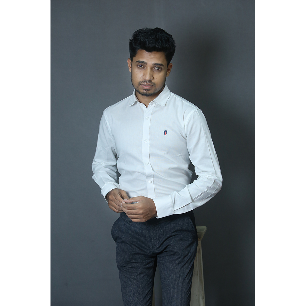 Nagar Exclusive Oxford Cotton Full Sleeve Formal Shirt For Men - White -  ED29