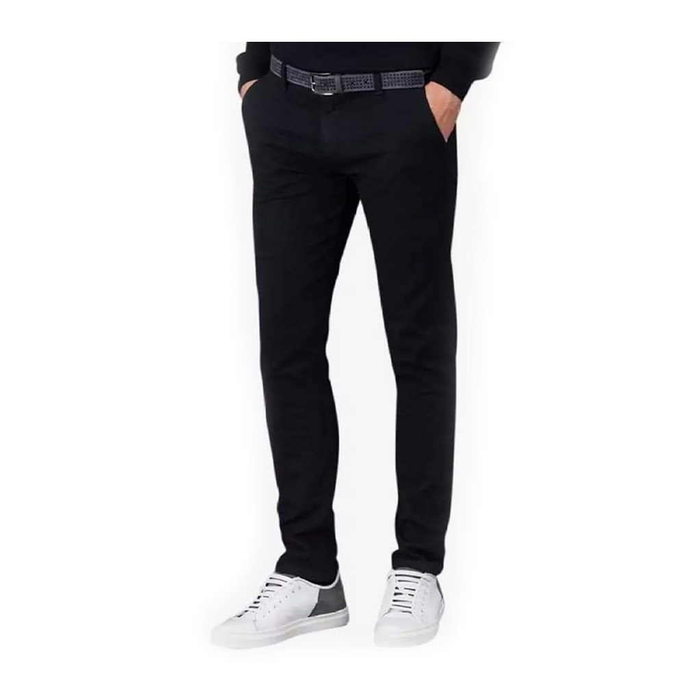 Cotton Chinos Gabardine Pant For Men - Deep Black - NZ-3193