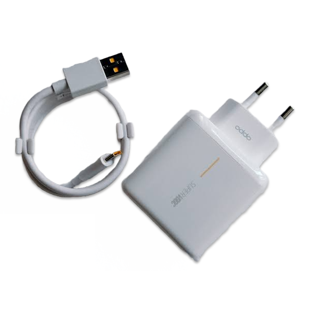 Oppo 65W Supervooc Fast Charger Power Adapter With Type C Cable - White