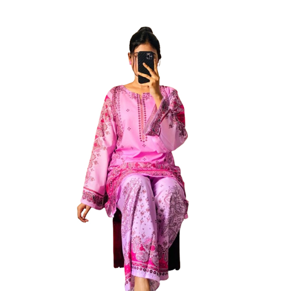 Dubai Silk Digital Printed Readymade Salwar Kameez For Women - Multicolor - 2F-07