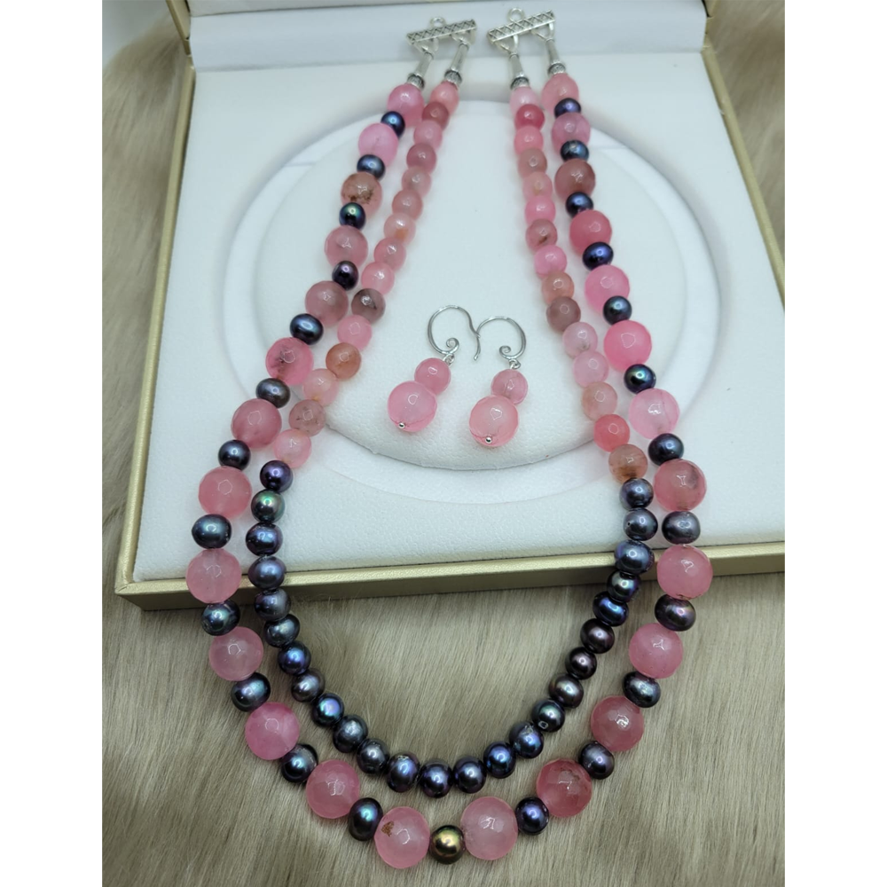 Real Pearl Jewelry with Semiprecious Gemstones - Multicolor