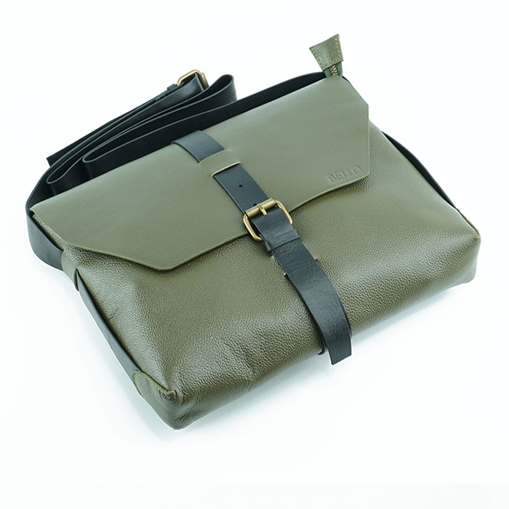 Leather Side Bag	For Women - Olive - 201-002