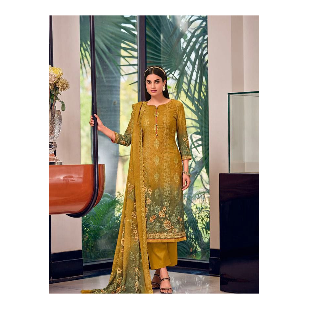 Opera Cotton Lawn Digital Print Exclusive Salwar Kameez for Women - Mustered - ZL-54
